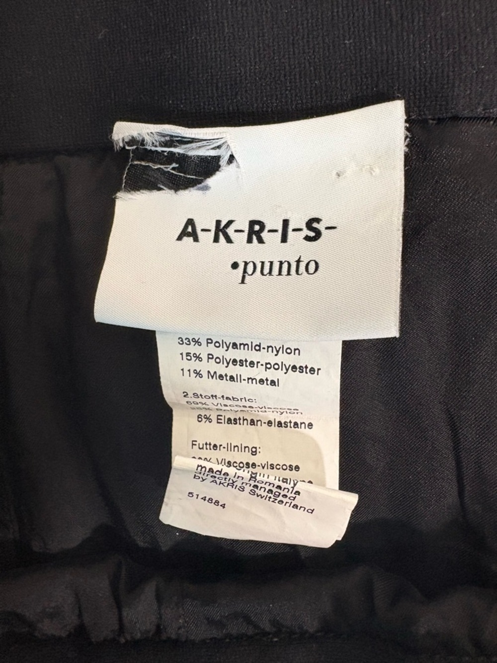 Akris Punto Metallic High Waist A-Line Midi Skirt 8 Silver/Black Quiet Luxury - Picture 7 of 10